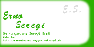 erno seregi business card