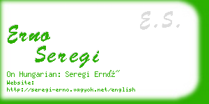erno seregi business card